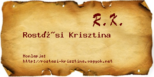 Rostási Krisztina névjegykártya